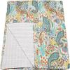 GDONLINE Indian Handmade Stitched Pure Cotton Paisley Print Cotton Kantha Quilt, Reversible Kantha Quilt, Bohemian Decorative Bedspread for Living Room (White, Baby 60" x 40") view 1