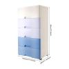 AGULIUM Plastic Drawers Storage 5 Drawers Storage Dresser with Casters Closet Drawers Tall Dresser Organizer for Bedroom Studio Playroom (17" L X 12" W X 33" H Gradient Blue) view 2