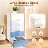 AGULIUM Plastic Drawers Storage 5 Drawers Storage Dresser with Casters Closet Drawers Tall Dresser Organizer for Bedroom Studio Playroom (17" L X 12" W X 33" H Gradient Blue) view 3