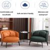 ESRADA Mid-Century Modern Style High Back Chair, Upholstered Living Room Chair with Lumbar Cushion, Metal Frame for Bedroom Sunroom, Reading Armchair z view 2