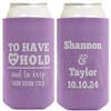 Engagement Party Favor For Women Have Hold Keep Drink Cold Names & Date 2-Pack Personalized Can Drink Thermocoolers Lavender view 4