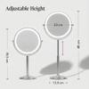 Fancii 9-Inch Lighted Makeup Mirror Height Adjustable with 10X /1X Magnification - Rechargeable, Double Sided LED Vanity Mirror with Light and Stand, 360 Swivel (Hailey) view 3