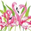 Flamingo Themed Beverage Napkins 40CT | Two Packs of 20CT Dressed In Pink Cocktail Napkins | Artist: Namrata Deshpande view 1