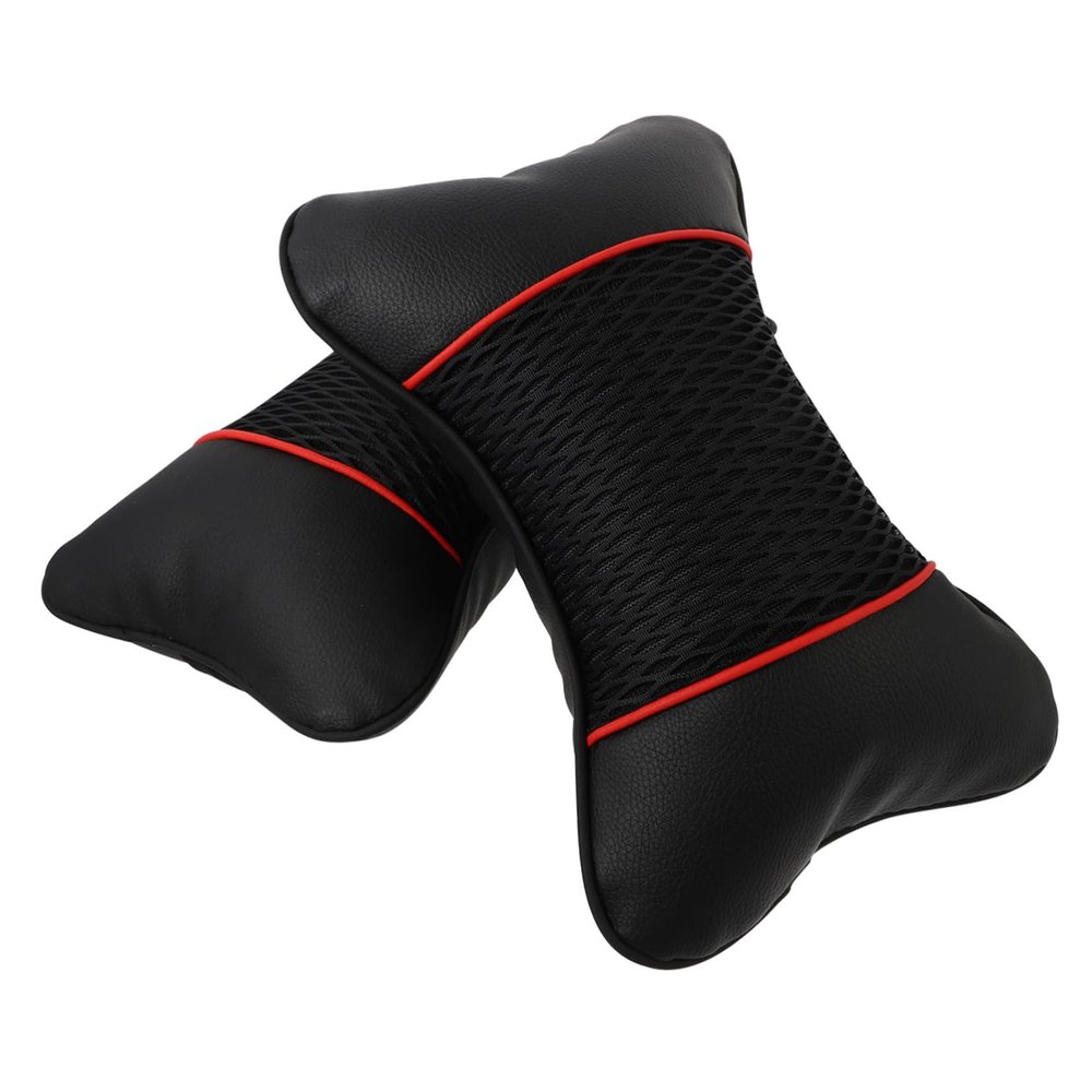 PartyKindom 2pcs Car Neck and Waist Support Pillow Ergonomic Headrest Cushion for Enhanced Comfort All Seasons for Driving and Travel