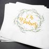 HomeLoft Basics Oh Babies! Twin Baby Shower Spring Baby Shower Rustic Baby Shower Greenery Natural Gender Neutral - Dinner Napkins Set of 25, White view 1