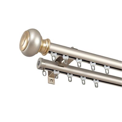 YAVVAY Light Luxury Curtain Track, Room Partition Curtain Rod, Wall-Mounted Curtain Rail System with Silent Pulleys, Invisible End Caps, Stylish and Simple(Gold-2,180cm/5.9ft(2 * 90cm))