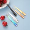 ONUIFIKE Silverware Set, 1/4/6/8/10 Pieces Creative Stainless Steel Fruit Forks, Multifunctional Dual-purpose Cake Forks, Dessert Spoons, Integrated Spoons And Forks, Home Cutlery Flatware Set (Colo view 3