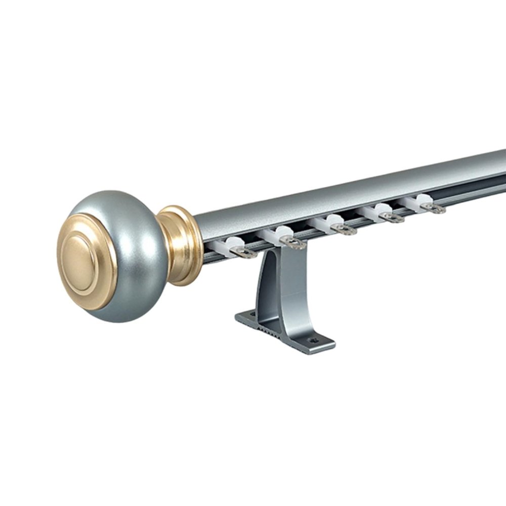 YAVVAY Light Luxury Curtain Track, Room Partition Curtain Rod, Wall-mounted Curtain Rail System With Silent Pulleys, Invisible End Caps, Stylish And Simple(Blue -1,400cm/13.1ft(4 * 100cm))