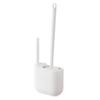 SUREK Soft Toilet Brush with Holder White Plastic Toilet Bowl Brush Silicone Bristles Toilet Scrubber Cleaning Supplies Bathroom Reusable view 1