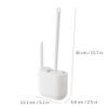 SUREK Soft Toilet Brush with Holder White Plastic Toilet Bowl Brush Silicone Bristles Toilet Scrubber Cleaning Supplies Bathroom Reusable view 2