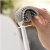 SUREK Soft Toilet Brush with Holder White Plastic Toilet Bowl Brush Silicone Bristles Toilet Scrubber Cleaning Supplies Bathroom Reusable view 3