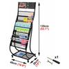 MTNBHH 7 Tiers Iron Files Rack, Floor-Standing Data Rack, Display Stand Leaflet Display Stand for Bank Hall/Libraries/Exhibition/Lobby (Color : Black) view 2