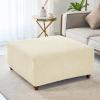 JACOJE Velvet Ottoman Cover Rectangular Stretch Square Ottoman Covers Slipcover Rectangle Washable Foot Stool Cover Thick Storage Protector with Elastic Bottom(#10,70x70 cm) view 2