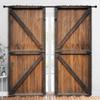 PYMATYTN Brown Wooden Door Blackout Curtains for Boys Girl Bedroom Decor,Rustic Farmhouse Barn Door Thermal Insulated Rod Pocket Drapes Darkening Window Curtain for Living Room Home 84x84 inch view 2