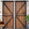 PYMATYTN Brown Wooden Door Blackout Curtains for Boys Girl Bedroom Decor,Rustic Farmhouse Barn Door Thermal Insulated Rod Pocket Drapes Darkening Window Curtain for Living Room Home 84x84 inch view 3