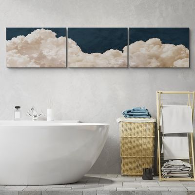 MUDECOR Canvas Print Wall Art Fluffy Clouds Illustrations for Living Room, Bedroom, Office - 24"x36" x 3