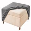 JACOJE Velvet Ottoman Cover Rectangular Stretch Square Ottoman Covers Slipcover Rectangle Washable Foot Stool Cover Thick Storage Protector with Elastic Bottom(#6,110x110 cm) view 1