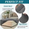 JACOJE Velvet Ottoman Cover Rectangular Stretch Square Ottoman Covers Slipcover Rectangle Washable Foot Stool Cover Thick Storage Protector with Elastic Bottom(#6,110x110 cm) view 3