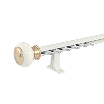 YAVVAY Light Luxury Curtain Track, Room Partition Curtain Rod, Wall-mounted Curtain Rail System With Silent Pulleys, Invisible End Caps, Stylish And Simple(White-1,440cm/14.4ft(4 * 110cm))