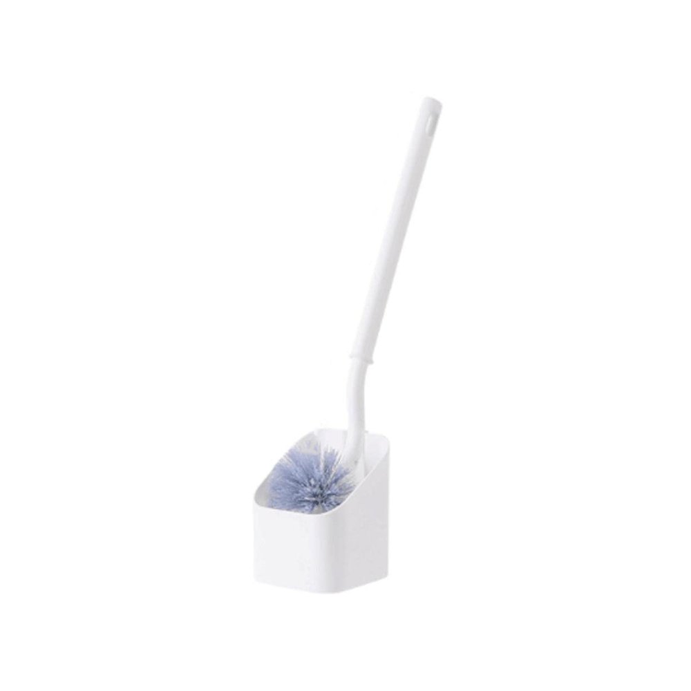 SUREK Soft Wall-Mounted Floor-Standing Style Toilet Brush Compact Size Toilet Brush and Holder Deep Cleaning Toilet Cleaner Brush Reusable, White