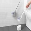 SUREK Soft Wall-Mounted Floor-Standing Style Toilet Brush Compact Size Toilet Brush and Holder Deep Cleaning Toilet Cleaner Brush Reusable, White view 3