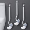 SUREK Soft Wall-Mounted Floor-Standing Style Toilet Brush Compact Size Toilet Brush and Holder Deep Cleaning Toilet Cleaner Brush Reusable, White view 4