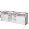 CITYLIGHT Modern TV Stand for 32-60 inch TV, LED Television Table Center Media Console with Drawer and Led Lights, Matt Entertainment Center for Living Game Room Bedroom, White view 2