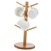SHOWERORO Bamboo Mug Tree Stand Sturdy Coffee Cup Holder for Countertop Organization Elegant Round Design Easy to Clean Natural Material for Kitchen Use view 1
