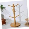 SHOWERORO Bamboo Mug Tree Stand Sturdy Coffee Cup Holder for Countertop Organization Elegant Round Design Easy to Clean Natural Material for Kitchen Use view 3