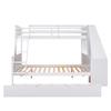 Acosure Twin Over Full Bunk Bed with Trundle and Built-in Desk,Bedroom Wood Bed Frame W/ 3 Storage Drawers & Shelf,No Box Spring Required,for Kids Teens Girls Boys,White view 4