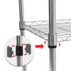 Brikk 5-Layer Adjustable Carbon Steel Metal Multi-purpose Rack, 330lb Weight Capacity per shelf, Rust-resistant, Heavy-duty, Chrome Silver, 13.4"" D x 23.6"" W x 59"" H, BWMR05L view 4