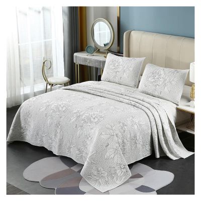 ADovz 3pcs Camellia Embroidered Cotton Bedspread on The Bed Double bedspreads and coverlets Mattress Topper Euro Couple Bed Quilt Set,Bed Sheets