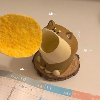 forzma Adorable Desktop Ornament Organizer in Animal Shapes Open Mouthed Rabbit Shiba Inu Cat Key (dog)