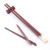 JITEM Red Rosewood Chopsticks Reusable Chopsticks Round Silver Ring Chopsticks Shell Inlaid Chopsticks Non-Slip Durable Chopsticks(Color:Ten Pairs), Size view 3