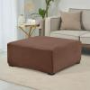 JACOJE Velvet Ottoman Cover Rectangular Stretch Square Ottoman Covers Slipcover Rectangle Washable Foot Stool Cover Thick Storage Protector with Elastic Bottom(#5,90x90 cm) view 2