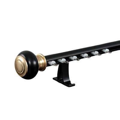 YAVVAY Light Luxury Curtain Track, Room Partition Curtain Rod, Wall-mounted Curtain Rail System With Silent Pulleys, Invisible End Caps, Stylish And Simple(Black -1,400cm/13.1ft(4 * 100cm))