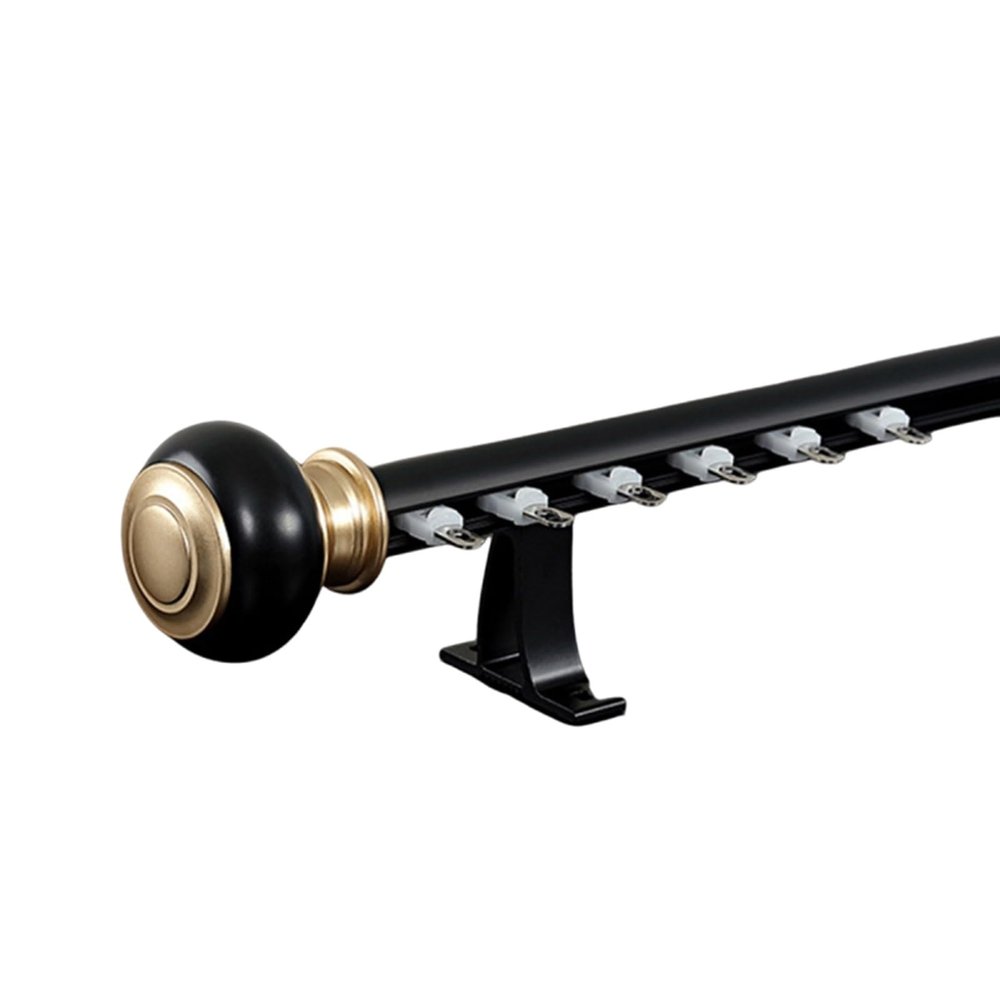 YAVVAY Light Luxury Curtain Track, Room Partition Curtain Rod, Wall-mounted Curtain Rail System With Silent Pulleys, Invisible End Caps, Stylish And Simple(Black -1,400cm/13.1ft(4 * 100cm))