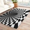 3D Vortex Optical Illusion Rug & Home Decor - Front Door Mat Indoor Entrance, Black and White Rugs for Entryway, Washable Throw Rugs, 2x3 Small Rug, Non Slip Soft Low Pile Area Rug, Psychedelic Carpet view 1
