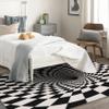 3D Vortex Optical Illusion Rug & Home Decor - Front Door Mat Indoor Entrance, Black and White Rugs for Entryway, Washable Throw Rugs, 2x3 Small Rug, Non Slip Soft Low Pile Area Rug, Psychedelic Carpet view 2