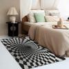 3D Vortex Optical Illusion Rug & Home Decor - Front Door Mat Indoor Entrance, Black and White Rugs for Entryway, Washable Throw Rugs, 2x3 Small Rug, Non Slip Soft Low Pile Area Rug, Psychedelic Carpet view 3