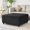 JACOJE Velvet Ottoman Cover Rectangular Stretch Square Ottoman Covers Slipcover Rectangle Washable Foot Stool Cover Thick Storage Protector with Elastic Bottom(#17,95x95 cm) view 2