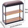 TUOYIBO Entrance Bench, Solid Wood Shoe Cabinet Storage Bench, Leather Upholstered Bench, Antique Corridor Bench Shoe Bench,Brown,100x30x48cm(39x12x19inch) view 2