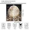 TOWINSFB Floral Moon Blackout Curtains for Bedroom Living Room, Elegant Stars Boho Daisy Plant Thermal Insulated Room Darkening Curtain- 2 Panels 72" L x 63" W view 2