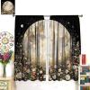 TOWINSFB Floral Moon Blackout Curtains for Bedroom Living Room, Elegant Stars Boho Daisy Plant Thermal Insulated Room Darkening Curtain- 2 Panels 72" L x 63" W view 3