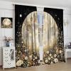 TOWINSFB Floral Moon Blackout Curtains for Bedroom Living Room, Elegant Stars Boho Daisy Plant Thermal Insulated Room Darkening Curtain- 2 Panels 72" L x 63" W view 4