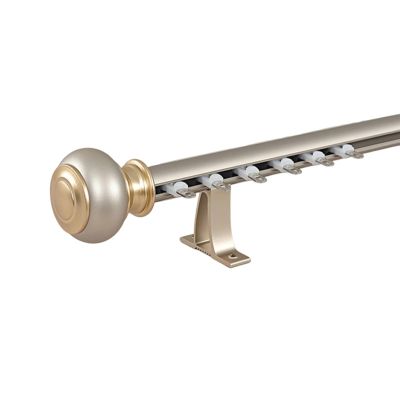 YAVVAY Light Luxury Curtain Track, Room Partition Curtain Rod, Wall-mounted Curtain Rail System With Silent Pulleys, Invisible End Caps, Stylish And Simple (Color : Gold-1, Size : 120cm/3.9ft)