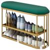 Shoe Changing Stool, Velvet Storage Bench with Storage Function, Bedroom End of Bed Bench, with Metal Frame, for Living Room, Hallway view 1