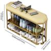 Shoe Changing Stool, Velvet Storage Bench with Storage Function, Bedroom End of Bed Bench, with Metal Frame, for Living Room, Hallway view 2