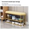 Shoe Changing Stool, Velvet Storage Bench with Storage Function, Bedroom End of Bed Bench, with Metal Frame, for Living Room, Hallway view 3