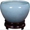 Creative Flower Pots Plant Container Water Lily Bowl Ceramic Large Hydroponic Plant Pot Lotus Flower Copper Coin Grass Hydroponic Ware Fish Tank (bottom Not Perforated) Plant Pot -Bigblue Mug||Medium view 1